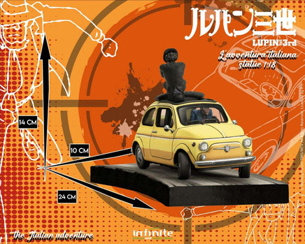 Modellino Fiat 500 Lupin 3rd L'avventura Italiana 1/18