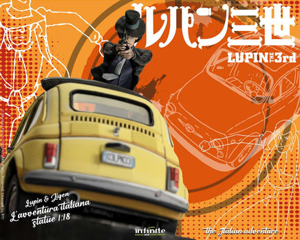 Modellino Fiat 500 Lupin 3rd L'avventura Italiana 1/18