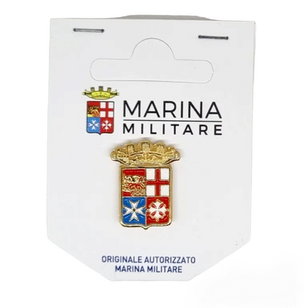Spilla in metallo smaltato stemma araldico Marina Militare