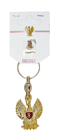 Portachiavi in metallo smaltato Aquila Polizia di Stato