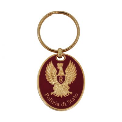 Portachiavi in metallo smaltato Aquila Polizia di Stato