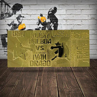 Replica biglietto ticket 45° Anniversario Rocky IV incontro Rocky Balboa vs Ivan Drago