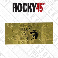 Replica biglietto ticket 45° Anniversario Rocky IV incontro Rocky Balboa vs Ivan Drago