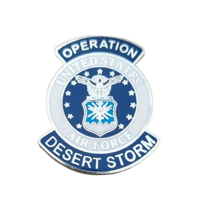 Spilla in metallo smaltato US Air Force Operazione Desert Storm Guerra del Golfo