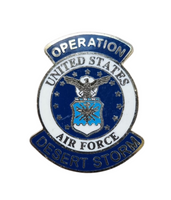 Spilla in metallo smaltato US Air Force Operazione Desert Storm Guerra del Golfo