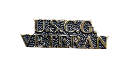 Spilla in metallo smaltato scritta USCG Veteran Guardia Costiera Semper Paratus