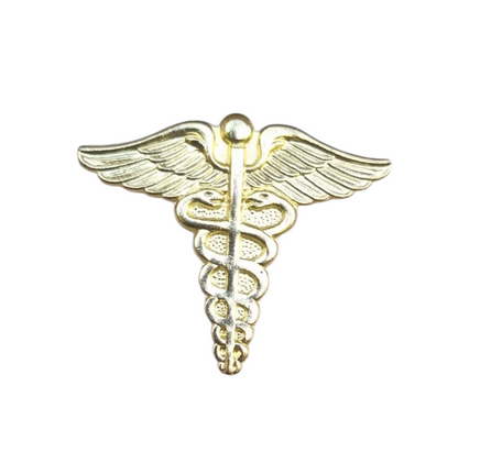 Spilla in metallo smaltato Corpo Medico Militare US Army 2a Guerra Mondiale