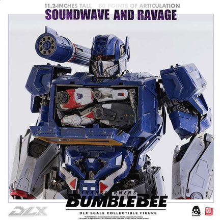 Action Figure Transformers Bumblebee Soundwave and Ravage Deluxe Threezero