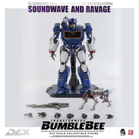 Action Figure Transformers Bumblebee Soundwave and Ravage Deluxe Threezero