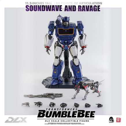 Action Figure Transformers Bumblebee Soundwave and Ravage Deluxe Threezero