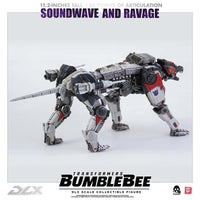 Action Figure Transformers Bumblebee Soundwave and Ravage Deluxe Threezero