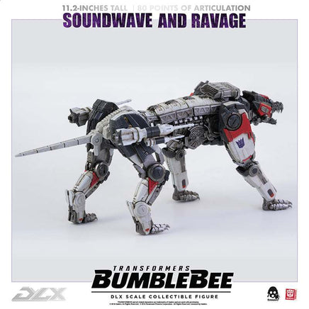 Action Figure Transformers Bumblebee Soundwave and Ravage Deluxe Threezero