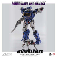 Action Figure Transformers Bumblebee Soundwave and Ravage Deluxe Threezero