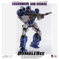 Action Figure Transformers Bumblebee Soundwave and Ravage Deluxe Threezero