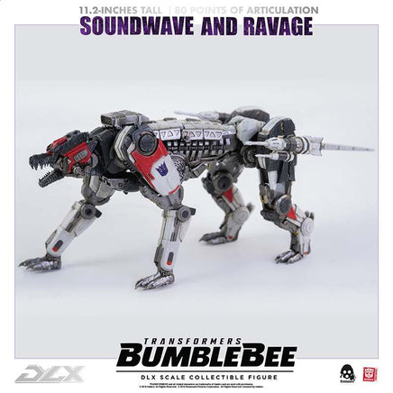 Action Figure Transformers Bumblebee Soundwave and Ravage Deluxe Threezero