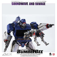 Action Figure Transformers Bumblebee Soundwave and Ravage Deluxe Threezero