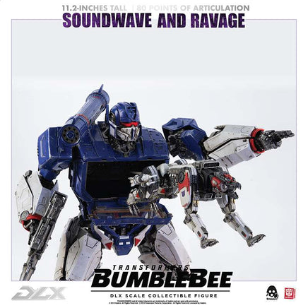 Action Figure Transformers Bumblebee Soundwave and Ravage Deluxe Threezero