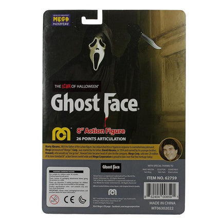 Action Figure Scream Ghost Face Horror Mego Vintage 20 cm