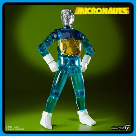 Action Figure Micronauti Time Traveler Reaction+ Super 7 Versione Blu 10 cm