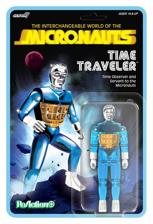 Action Figure Micronauti Time Traveler Reaction+ Super 7 Versione Blu 10 cm