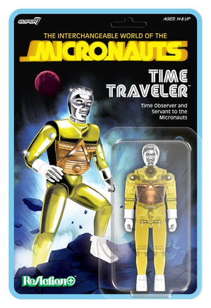 Action Figure Micronauti Time Traveler Reaction+ Super 7 Versione Gialla 10 cm