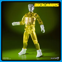 Action Figure Micronauti Time Traveler Reaction+ Super 7 Versione Gialla 10 cm