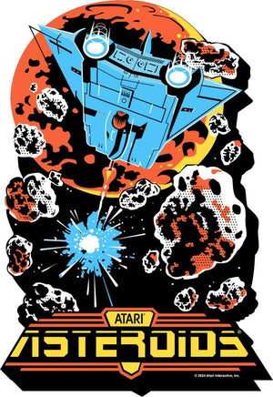 Magnete Calamita Frigorifero in legno Videogame Atari Asteroids Funky Chunky