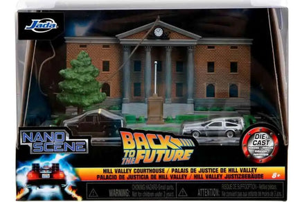 Diorama Back To The Future Clock Tower Nano Scene Delorean Marty McFly 1/64