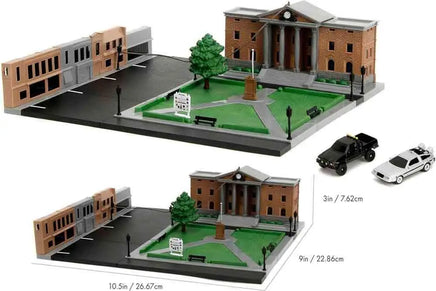 Diorama Back To The Future Clock Tower Nano Scene Delorean Marty McFly 1/64