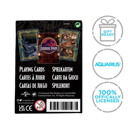 Mazzo di 52 carte da gioco Poker Dinosauri Jurassic Park