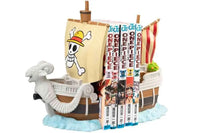 Set 2 Pezzi Resina Fermalibri One Piece Going Merry Nave Pirata Dipinti a Mano