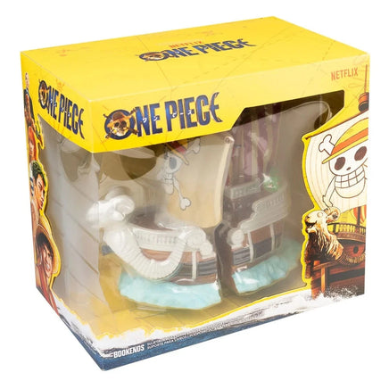 Set 2 Pezzi Resina Fermalibri One Piece Going Merry Nave Pirata Dipinti a Mano
