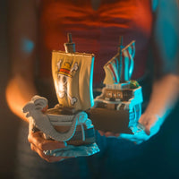 Set 2 Pezzi Resina Fermalibri One Piece Going Merry Nave Pirata Dipinti a Mano