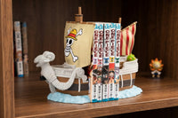 Set 2 Pezzi Resina Fermalibri One Piece Going Merry Nave Pirata Dipinti a Mano
