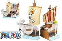 Set 2 Pezzi Resina Fermalibri One Piece Going Merry Nave Pirata Dipinti a Mano