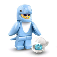 Set 7 Minifigures LEGO Pesciolino Delfino Scimmia Dalmata Coniglio Leone Gatto