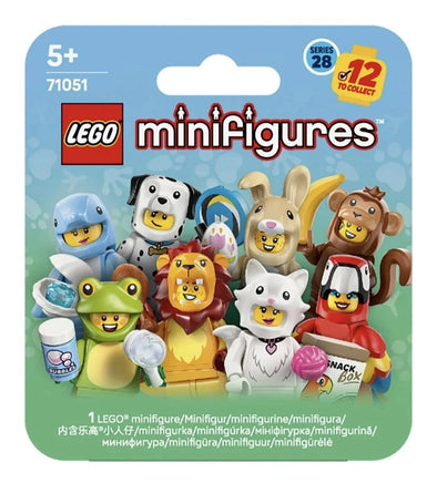 Set 7 Minifigures LEGO Pesciolino Delfino Scimmia Dalmata Coniglio Leone Gatto
