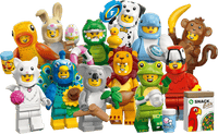 Set 7 Minifigures LEGO Pesciolino Delfino Scimmia Dalmata Coniglio Leone Gatto