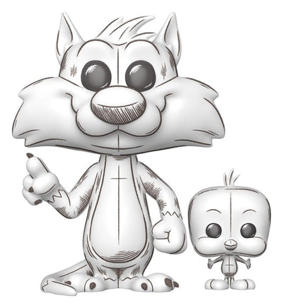 Funko Pop Looney Tunes Gatto Silvestro e Tweety Sketched Disegno Bozza