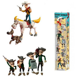 Set 7 Mini Figure Western Lucky Luke Rantaplan e i Fratelli Dalton