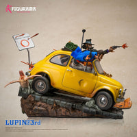 Statua Diorama Elite 1/8 Fiat 500 Lupin Jigen Fujiko L'Avventura Italiana