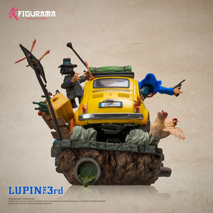 Statua Diorama Elite 1/8 Fiat 500 Lupin Jigen Fujiko L'Avventura Italiana