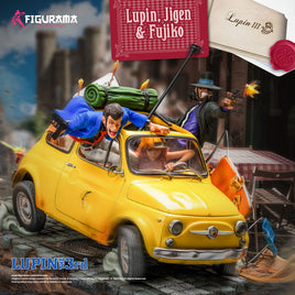 Statua Diorama Elite 1/8 Fiat 500 Lupin Jigen Fujiko L'Avventura Italiana