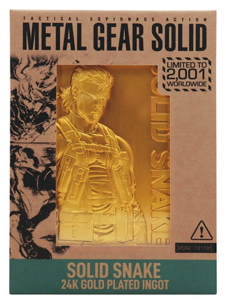 Lingotto in Metallo Metal Gear Solid 2 Snake Gold Edition