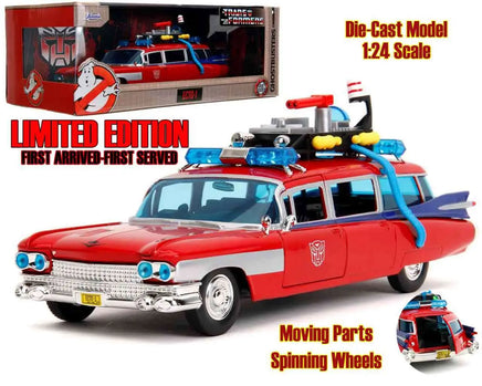 Modellino Ecto-1 Ghostbusters Transformers Optimus Prime 1/24 Jada Toys Deluxe