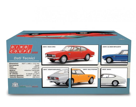 Modellino Fiat Dino Coupè 2.0 1967 Blu 1/18 Laudoracing