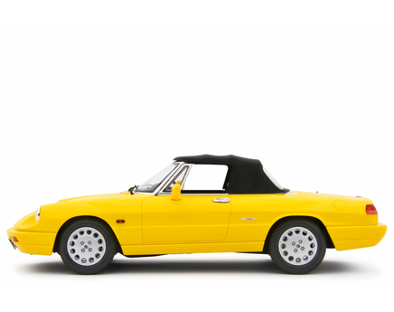 Modellino Alfa Romeo Spider 1.6 2.0I del 1990 Gialla 1/18 Limited Laudoracing
