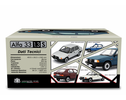 Modellino Alfa Romeo 33 1.3S Edizione 1985 Grigio 1/18 Limited Laudoracing