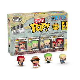 Funko Bitty Pop One Piece 4 Pack Monkey Luffy Roronoa Zora Axe Morgan Shanks