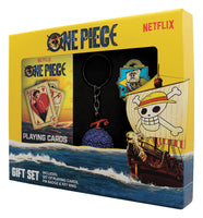 Gift Set One Piece Pirata Portachiavi Spilla Carte da Gioco Fanattik
